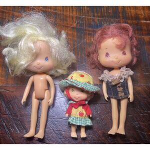 2002 Vintage Bandai Strawberry Shortcake Mini Dolls Lot Of 3 READ